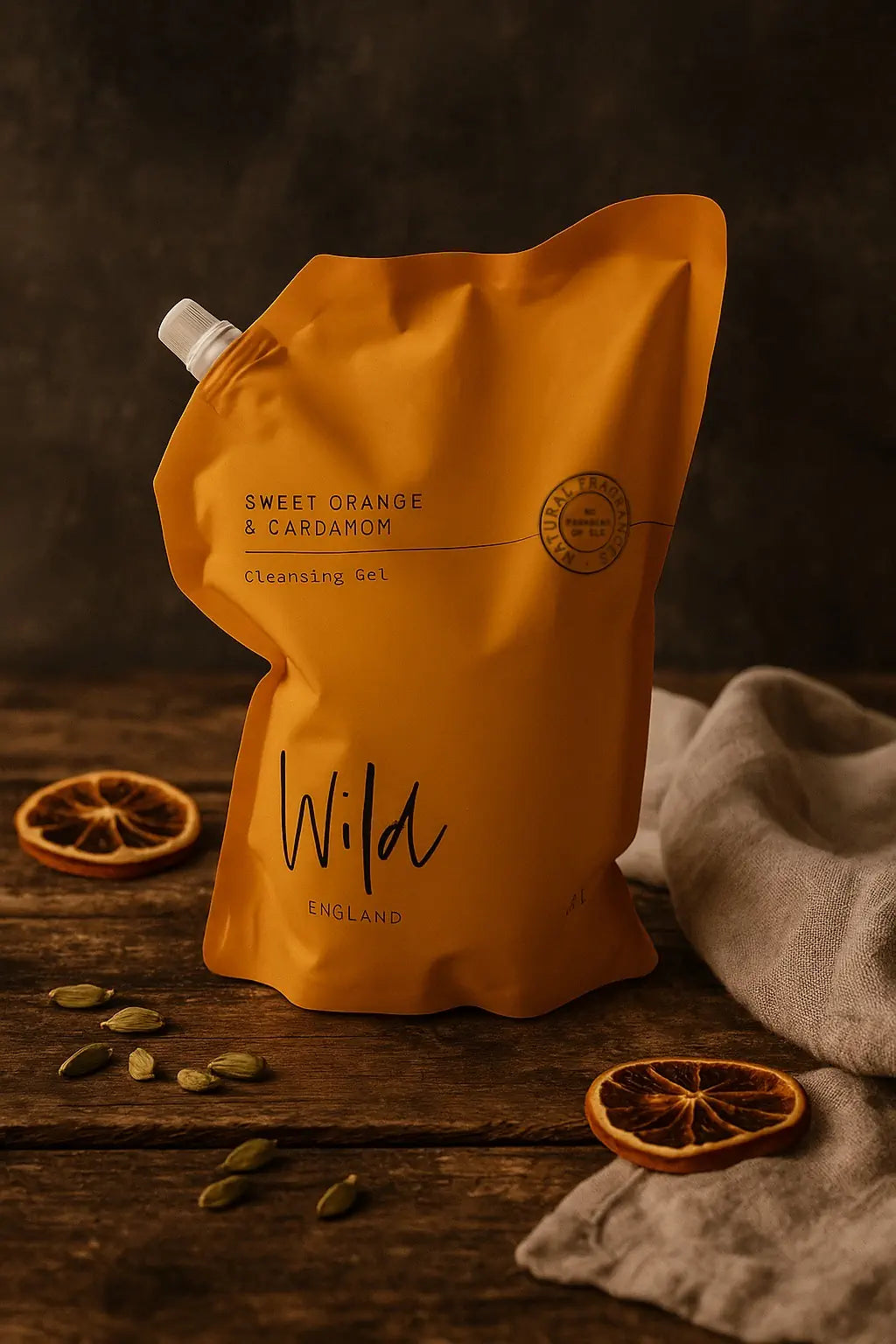 Sweet Orange & Cardamom body wash & hand wash Refill with Natural fragrances, no parabens and no SLS | Wild England